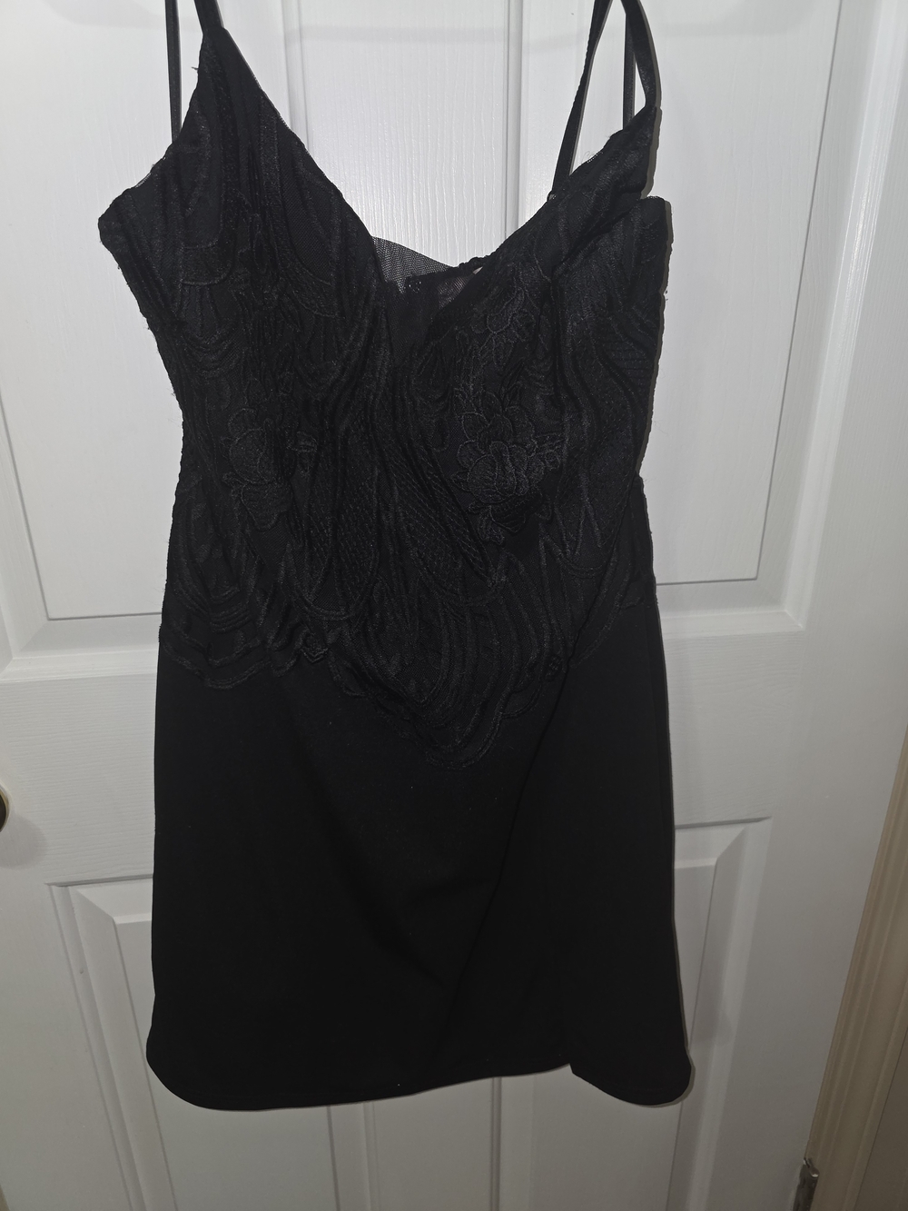 Willow Black Lace Mini Slip Dress